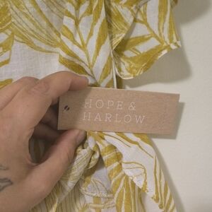 Harlow Mustard Leaf Print Blouse